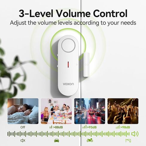 أجهزة إنذار الباب من فوكسون لسلامة الأطفال - أجهزة إنذار النوافذ لأمن المنزل الشخصي - 2 في 1 رنين/إنذار | التحكم في مستوى الصوت بثلاثة مستويات - إنذار مستشعر الباب ضد السرقة لغرف حمام السباحة والجراج RVs - عبوتان in Kuwait