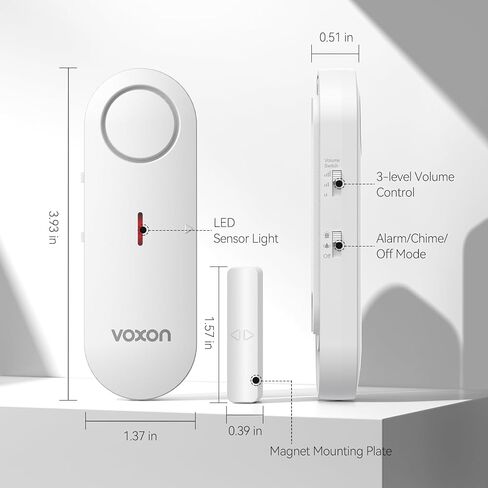 أجهزة إنذار الباب من فوكسون لسلامة الأطفال - أجهزة إنذار النوافذ لأمن المنزل الشخصي - 2 في 1 رنين/إنذار | التحكم في مستوى الصوت بثلاثة مستويات - إنذار مستشعر الباب ضد السرقة لغرف حمام السباحة والجراج RVs - عبوتان in Kuwait