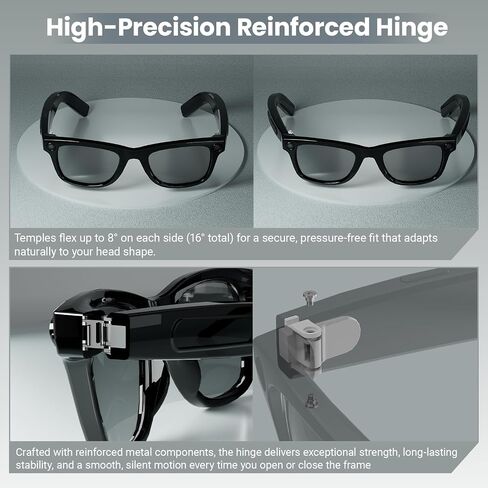 AI Smart Glasses with 8MP HD Camera, 1080P Video Recording, Real-Time Translation, Voice Assistant, Open-Ear Hi-Fi Audio for Travel & Meetings in Saudi Arabia