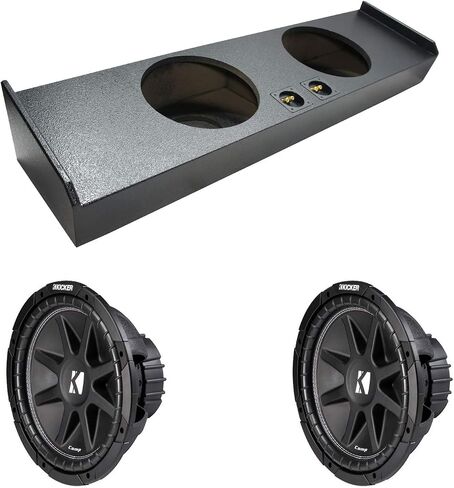 KICKER Compatible with 2009-2015 Ford F-150 Super Crew Truck Comp C12 Dual 12" Rhino Coated Sub Box Enclosure - Final 2 Ohm in Saudi Arabia