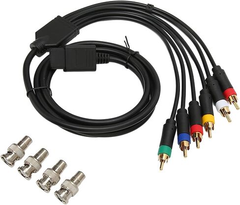 SUNGOOYUE RGB RGBS Multifunctional Composite Cable Cord, High Flexibility Soft AV Cable with 4 BNC Heads for NGC N64 SFC in Saudi Arabia
