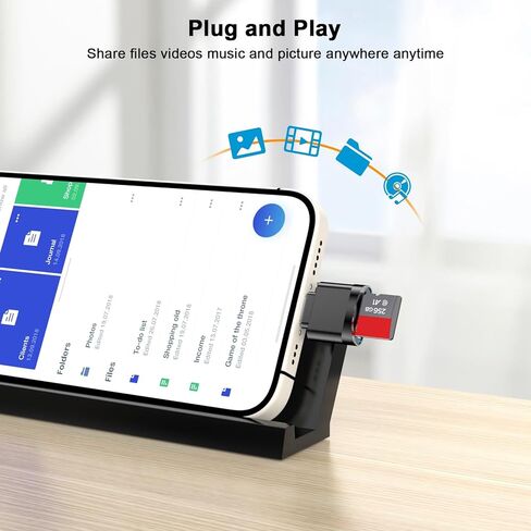 قارئ بطاقات Micro SD متوافق مع iPhone 16/16 Plus/16 Pro/16 Pro Max/15/15 Plus/15 Pro/15 Pro Max، منفذ USB صغير من النوع C إلى Micro SD/TF قارئ بطاقة Micro SD، التوصيل والتشغيل، أسود in Saudi Arabia