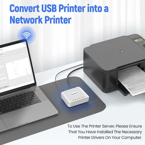 خادم طباعة لاسلكي LP-N110W لطابعة USB، مشاركة USB سهلة وطباعة شبكة مستقرة متوافقة مع Windows وmacOS والمكتب المنزلي in Saudi Arabia
