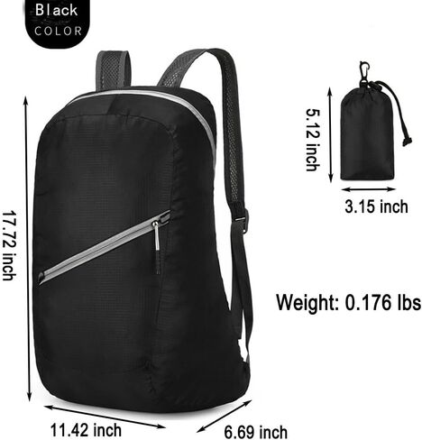 Foldable Backpack,Climbing Bag, Hiking Daypack,15L Lightweight Waterproof Travel Packable Rucksack for Men and Women in Saudi Arabia