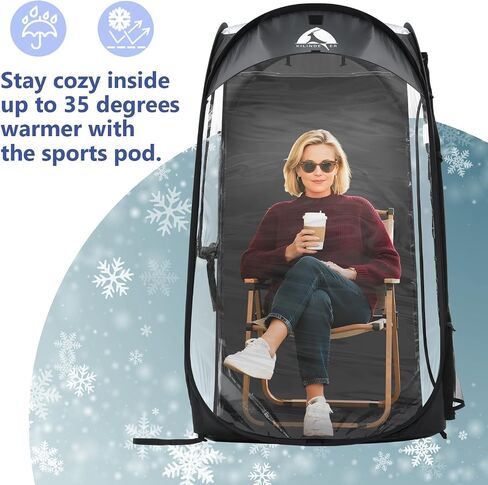 Sports Pod, Kilindeer Pop Up Weather Tent for 1 Person – Portable All-Weather Shelter with Clear TPU Panels, Instant Setup for Outdoor Events, Camping, Hiking, Wind & Rain Protection in Saudi Arabia