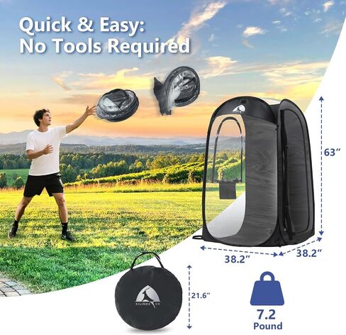 Sports Pod, Kilindeer Pop Up Weather Tent for 1 Person – Portable All-Weather Shelter with Clear TPU Panels, Instant Setup for Outdoor Events, Camping, Hiking, Wind & Rain Protection in Saudi Arabia