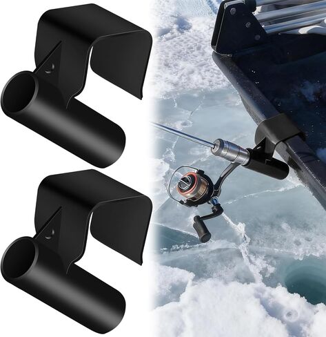Ice Fishing Sled Rod Holder Ice House Sled Rod Holder Buckets Storage Rack Hands-Free Plastic Ice Fishing Pole Holders Gear Accessories for Outdoor Ice Sled Men Birthday Gift Black in Saudi Arabia