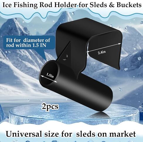 Ice Fishing Sled Rod Holder Ice House Sled Rod Holder Buckets Storage Rack Hands-Free Plastic Ice Fishing Pole Holders Gear Accessories for Outdoor Ice Sled Men Birthday Gift Black in Saudi Arabia