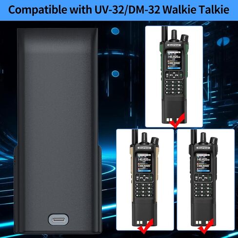 BAOFENG UV-32 Radio Battery 3800mAh Extended High-Capacity Rechargeable Battery with USB-C Charging Cable Compatible DM-32 UV32 Walkie Talkie Battery Accessories,1Pack in Saudi Arabia
