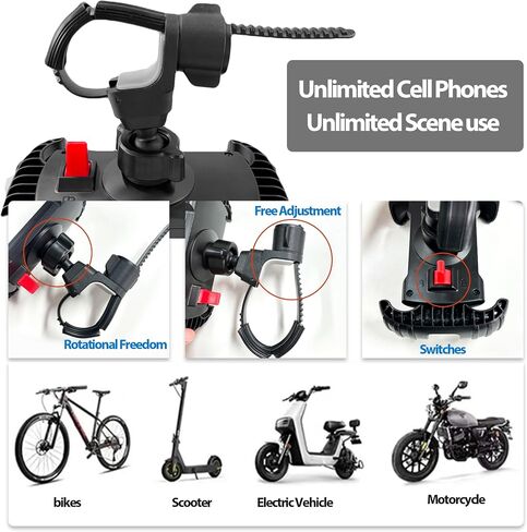 Generic Bike Phone Holder - Motorcycle Handlebar Cell Phone Clamp, Compatible with iPhone 15 Pro Max, 4.7" to 6.8" Smartphones in Saudi Arabia