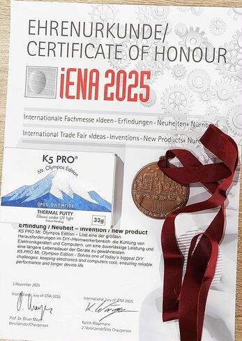 K5 PRO Mt. Olympos Edition UV‑Reactive 33g - إصدار 2025 الجديد من CSGR | > 15 وات/م·ك | مثالية لـ GDDR6 وGDDR7 VRAM | المعجون الحراري غير موصل in Saudi Arabia
