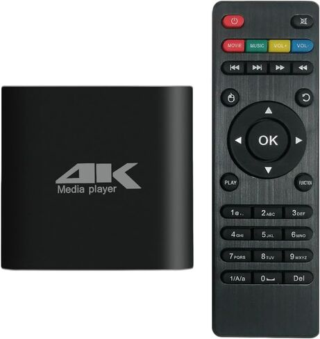 4K Media Player for USB Drive & MicroSD, Ultra HD Digital Signage Player with HDMI/AV Output, H.265 H.264 MKV MP4 Video, MP3 Music, JPG Photo, Auto Play & Resume, Loop Playback in Saudi Arabia