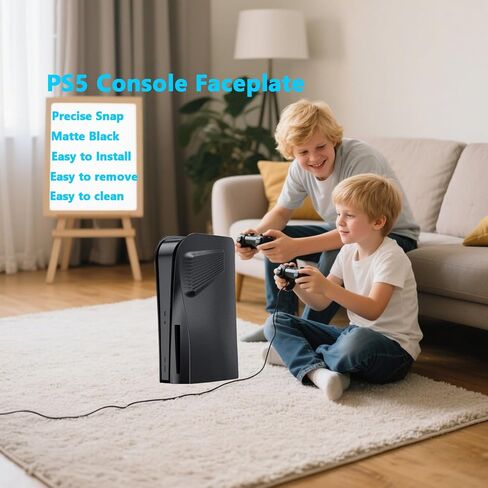 لوحة أمامية لإصدار قرص PS5 مع فتحة تهوية للتبريد، لوحة غطاء لوحدة التحكم PS5، حافظة حماية بديلة ABS مقاومة للصدمات والخدوش والغبار لوحدة تحكم PS5 (أسود) in Kuwait