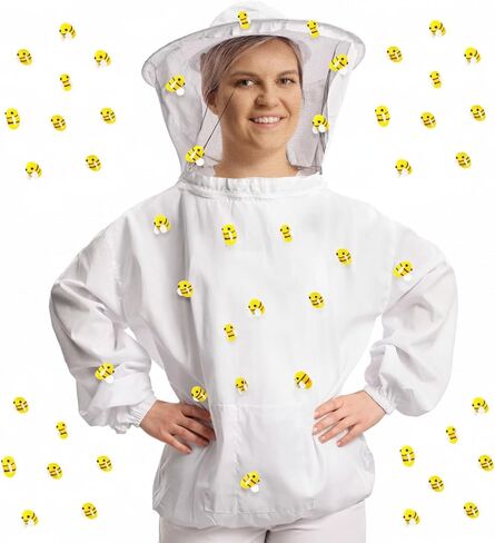 Hicarer 41 Pcs Halloween Beekeeper Costume Set Include 1 Beekeeper Suit 20 Felt Bee 20 Round Tape for Cosplay(X-Large) in Saudi Arabia