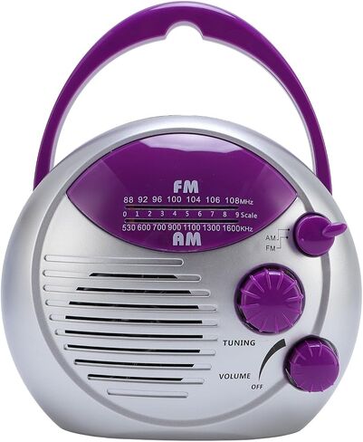 Yoidesu IPX4 Water Proof Shower Radio, Portable AM FM Hanging Shower Radio with 20 Broadcast Stations, Battery Operated Radio Built in Speaker Audio for Bathroom Kitchen Outdoor in Saudi Arabia
