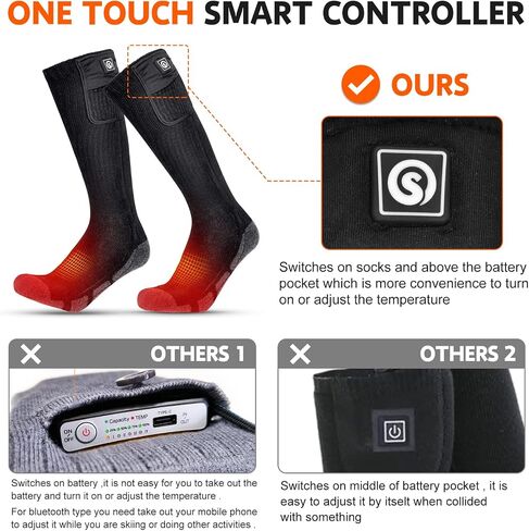 SNOW DEER Upgraded Rechargeable Electric Heated Socks，Ultimate Foot Warmer for Men & Women, Perfect for Skiing, Camping, Hiking, Motorcycling, &Outdoor Riding in Winter in Kuwait