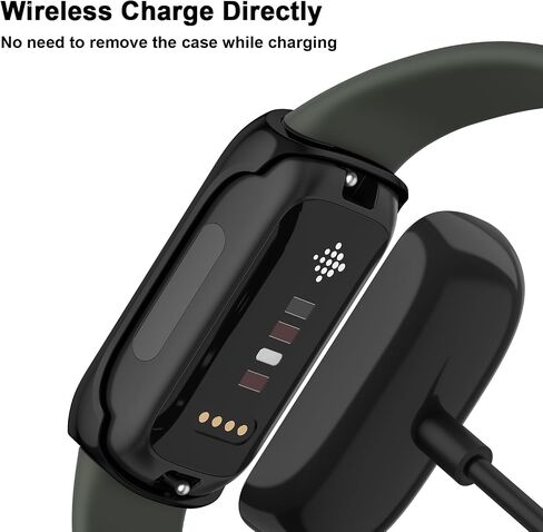3 عبوات من واقي الشاشة متوافق مع Fitbit Inspire 3 (ليس لـ Inspire 1 2/HR)، غطاء حماية شامل من مادة TPU وملحقات ممتصة للصدمات لجهاز Inspire 3 (ذهبي وردي + وردي وردي + فضي) in Saudi Arabia