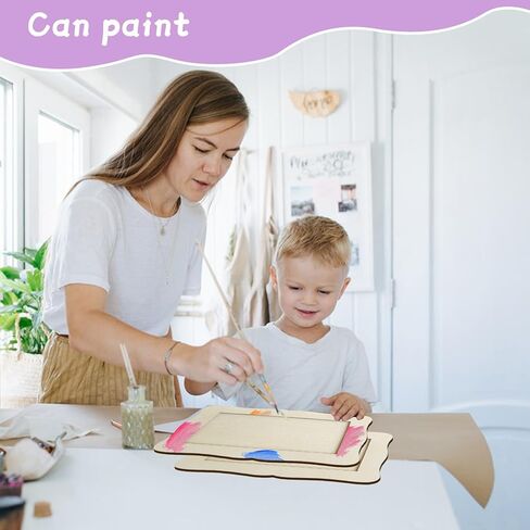 RYKOMO 12 Pieces DIY Wood Picture Frames Unfinished Solid Wood Photo Picture Frames for 4 x 6 in Photos, Standing Wooden Photo Frames for Crafts Wood, DIY Painting, Arts Projects, Decorate in Saudi Arabia