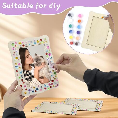 RYKOMO 12 Pieces DIY Wood Picture Frames Unfinished Solid Wood Photo Picture Frames for 4 x 6 in Photos, Standing Wooden Photo Frames for Crafts Wood, DIY Painting, Arts Projects, Decorate in Saudi Arabia