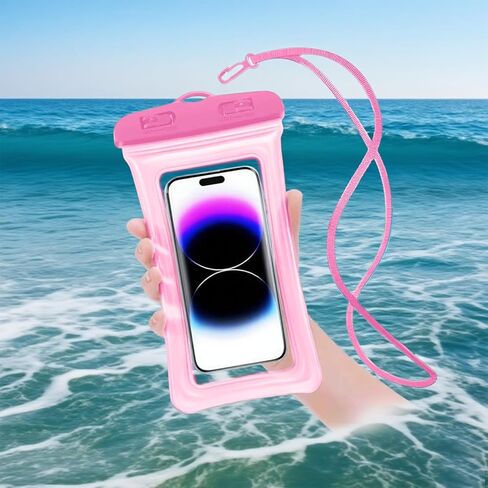 Waterproof Phone Pouch Floating Airbag Case for Swimming Snorkeling Kayaking Beach Boating for Women Men Travelers 1 Pcs(Black) in Saudi Arabia