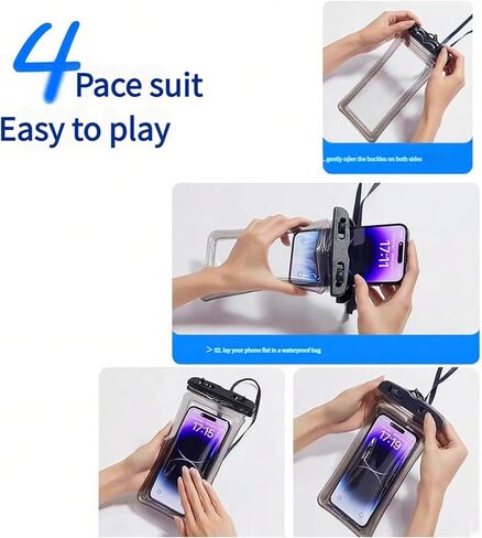 Waterproof Phone Pouch Floating Airbag Case for Swimming Snorkeling Kayaking Beach Boating for Women Men Travelers 1 Pcs(Black) in Saudi Arabia