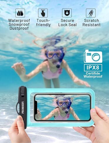 1 Pc Universal Waterproof Phone Pouch Waterproof Case for iPhone 16 15 14 13 12 11 Pro Max XS Plus Galaxy Cellphone Up to 7.0" Waterproof Cellphone Dry Bag Black in Saudi Arabia