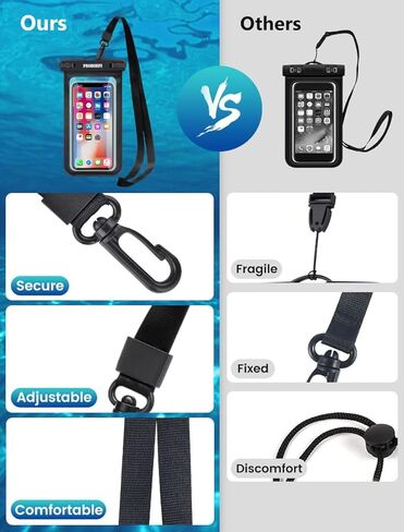 1 Pc Universal Waterproof Phone Pouch Waterproof Case for iPhone 16 15 14 13 12 11 Pro Max XS Plus Galaxy Cellphone Up to 7.0" Waterproof Cellphone Dry Bag Black in Saudi Arabia