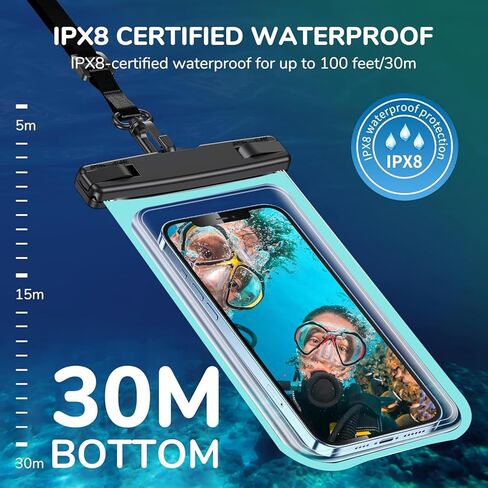 1 Pc Universal Waterproof Phone Pouch Waterproof Case for iPhone 16 15 14 13 12 11 Pro Max XS Plus Galaxy Cellphone Up to 7.0" Waterproof Cellphone Dry Bag Black in Saudi Arabia