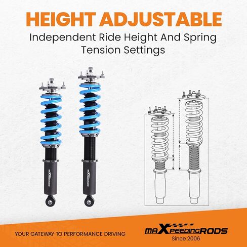 كويلوفر maxpeedingrods لسيارة Nissan S14 240X 1994-1998، دعامات زنبركية ممتصة للصدمات، طقم تعليق كويلوفيرس قابل للتعديل بـ 24 مستوى، طقم خفض Amortiguadores بمقدار 1-3 بوصة ذهبي in Saudi Arabia