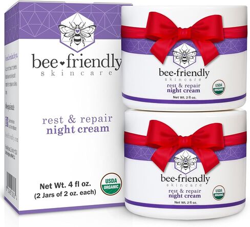 كريم ليلي افضل كريم ليلي طبيعي وعضوي بالكامل من بي فريندلي، مضاد للتجاعيد، مضاد للشيخوخة، كريم عيون ليلي مرطب بعمق وكريم للوجه الليلي وكريم الرقبة الليلي يعزز الخلايا in Kuwait