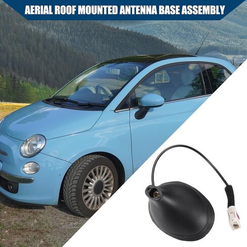 No.50540987 Antenna Base Roof Mounted Radio Antenna Base Assembly for Fiat 500 / Outer/Durable Plastic / 1 Pcs Black in Saudi Arabia