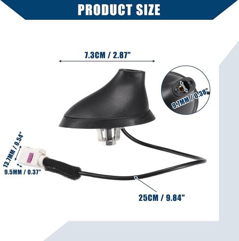No.50540987 Antenna Base Roof Mounted Radio Antenna Base Assembly for Fiat 500 / Outer/Durable Plastic / 1 Pcs Black in Saudi Arabia