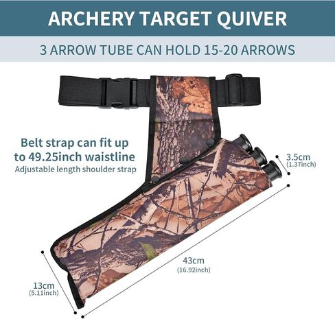 SPG Arrow Quiver 3 أنبوب مع أشرطة خلفية وحزام خصر، جعبة رماية الورك لممارسة صيد السهام، يحمل أسهم متعددة للوصول السريع in Saudi Arabia