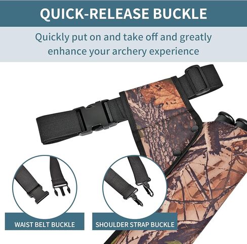 SPG Arrow Quiver 3 أنبوب مع أشرطة خلفية وحزام خصر، جعبة رماية الورك لممارسة صيد السهام، يحمل أسهم متعددة للوصول السريع in Saudi Arabia