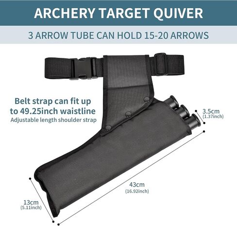 SPG Arrow Quiver 3 أنبوب مع أشرطة خلفية وحزام خصر، جعبة رماية الورك لممارسة صيد السهام، يحمل أسهم متعددة للوصول السريع in Kuwait