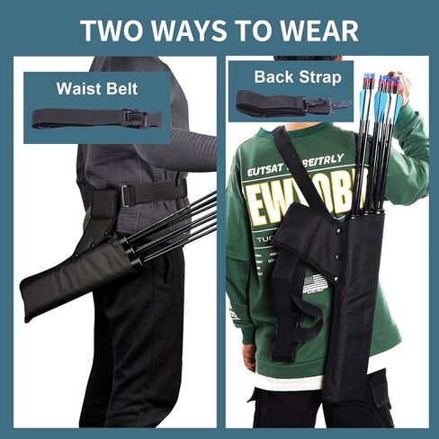 SPG Arrow Quiver 3 أنبوب مع أشرطة خلفية وحزام خصر، جعبة رماية الورك لممارسة صيد السهام، يحمل أسهم متعددة للوصول السريع in Kuwait