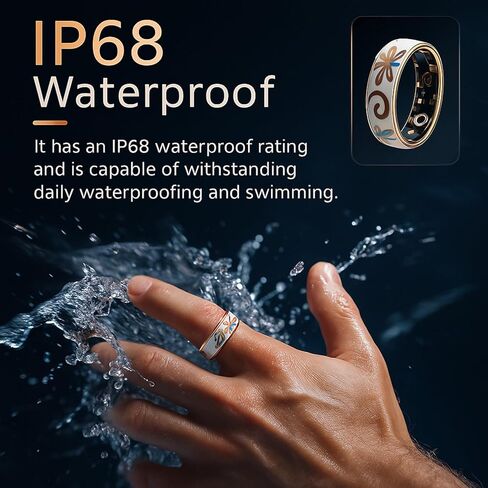 2025 Oracle Smart Ring for Women, Rose Gold Enamel Health & Fitness Tracker Ring with Heart Rate, Sleep Monitoring, Step Counter, Sports Modes, IP68 Waterproof (#11) in Kuwait