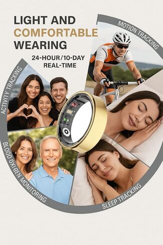 Smart Ring for Women & Men - Heart rate, Blood oxygen, Sleep Tracker | Waterproof IP68 | 12-Day Battery | Heart Rate, Steps, Calories Monitor | Comfort Fit Wearable Tech Accessory Ring (Silver, 7) in Saudi Arabia