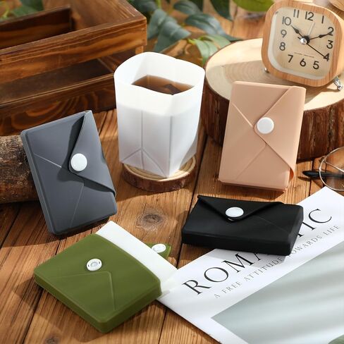 LemonRoad Silicone Folding Camping Cup Card Design Collapsible Silicone Travel Cup Waterproof 250 ml for Camping Outdoors International Travel(Green) in Kuwait