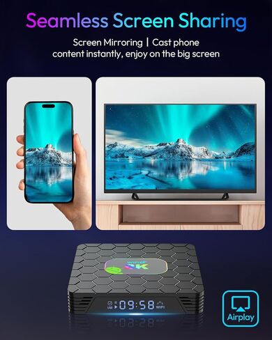 Android 14 TV Box 2025 4GB RAM 32GB ROM، TV Box Android 4K 6K 8K WiFi6 2.4G 5.8G Dual WiFi RK3528 وحدة المعالجة المركزية رباعية النواة، صندوق تلفزيون ذكي مع بلوتوث 5.0 USB 3.0 100M Ethernet in Kuwait