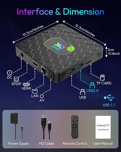 Android 14 TV Box 2025 4GB RAM 32GB ROM، TV Box Android 4K 6K 8K WiFi6 2.4G 5.8G Dual WiFi RK3528 وحدة المعالجة المركزية رباعية النواة، صندوق تلفزيون ذكي مع بلوتوث 5.0 USB 3.0 100M Ethernet in Kuwait