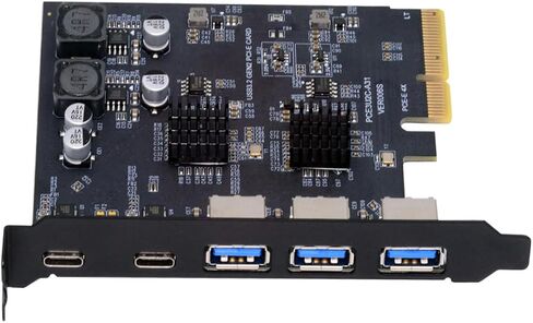 مقبس USB3.0 من النوع A بسرعة 10 جيجابت في الثانية ولوحة خلفية مزدوجة USB3.1 من النوع C USB-C إلى محول بطاقة PCI-E السريعة ASM3142 VL822 in Kuwait