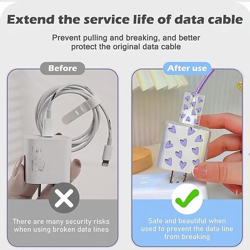 واقي كابل حلزوني، واقي محول كابل شاحن لشاحن محول iPhone 18W/20W، ملحقات تغليف سلكية لطيفة، أرجواني in Saudi Arabia