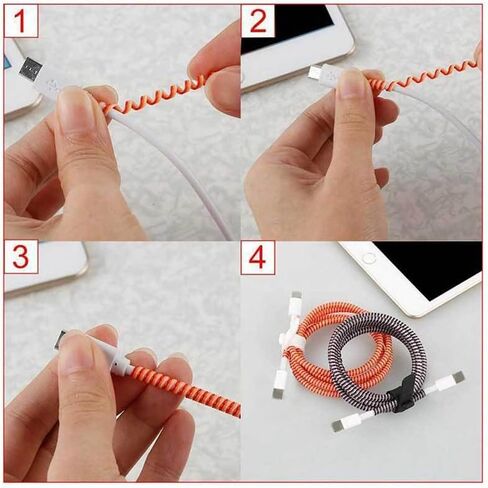 واقي كابل حلزوني، واقي محول كابل شاحن لشاحن محول iPhone 18W/20W، ملحقات تغليف سلكية لطيفة، أرجواني in Saudi Arabia