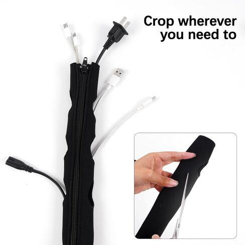 4 Pack Cable Management Sleeves Flexible Cord Management Wire Wrap Covers Black in Saudi Arabia