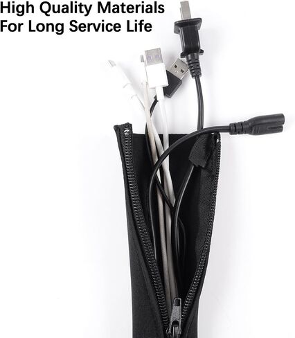 4 Pack Cable Management Sleeves Flexible Cord Management Wire Wrap Covers Black in Saudi Arabia