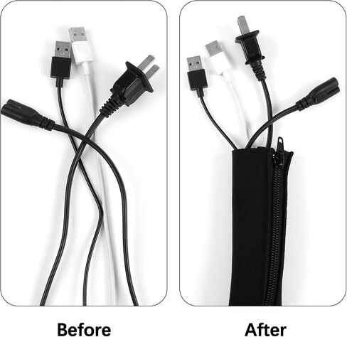 4 Pack Cable Management Sleeves Flexible Cord Management Wire Wrap Covers Black in Saudi Arabia