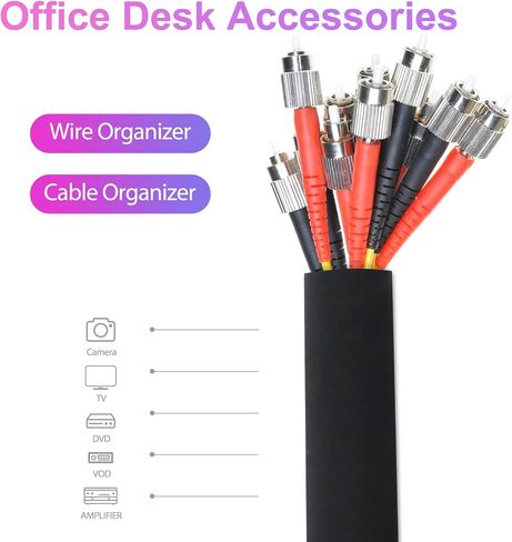 4 Pack Cable Management Sleeves Flexible Cord Management Wire Wrap Covers Black in Saudi Arabia