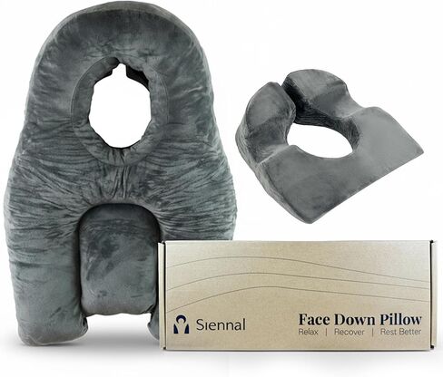 Siennal Face Down Pillow for Sleeping - for BBL or Eye Surgery Recovery - Prone Pillow for Vitrectomy or Retinal Surgery - Home Massage Pillow Face Down with Shredded Memory Foam-CertiPUR-US Certified in Saudi Arabia