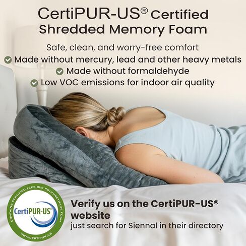 Siennal Face Down Pillow for Sleeping - for BBL or Eye Surgery Recovery - Prone Pillow for Vitrectomy or Retinal Surgery - Home Massage Pillow Face Down with Shredded Memory Foam-CertiPUR-US Certified in Saudi Arabia